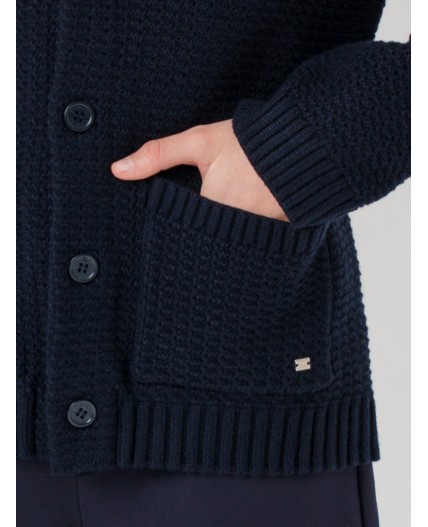 Кардиган трикотажный для мальчиков тёмно-синий