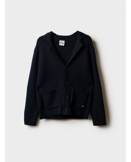 Кардиган трикотажный для мальчиков тёмно-синий