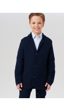 Кардиган трикотажный для мальчиков тёмно-синий