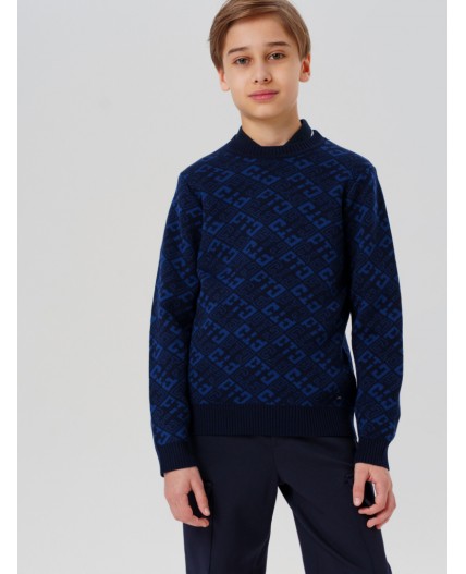 Джемпер трикотажный для мальчиков тёмно-синий