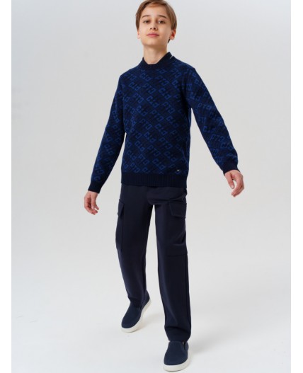 Джемпер трикотажный для мальчиков тёмно-синий