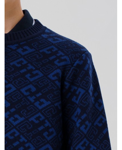 Джемпер трикотажный для мальчиков тёмно-синий