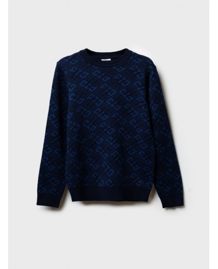 Джемпер трикотажный для мальчиков тёмно-синий