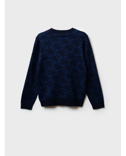Джемпер трикотажный для мальчиков тёмно-синий