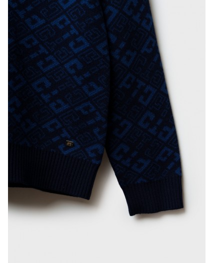 Джемпер трикотажный для мальчиков тёмно-синий