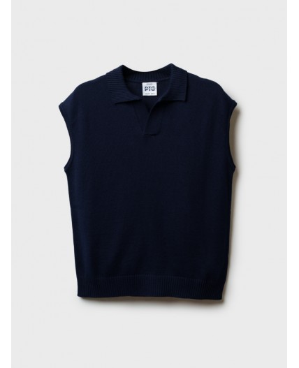Жилет трикотажный для мальчиков тёмно-синий