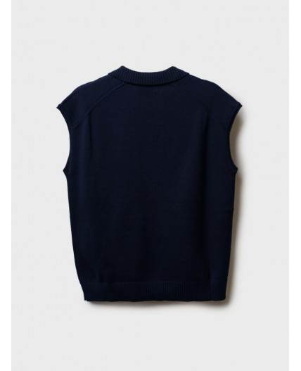 Жилет трикотажный для мальчиков тёмно-синий