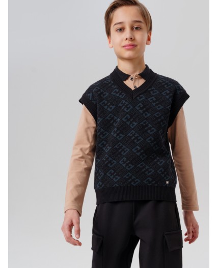 Жилет трикотажный для мальчиков черный