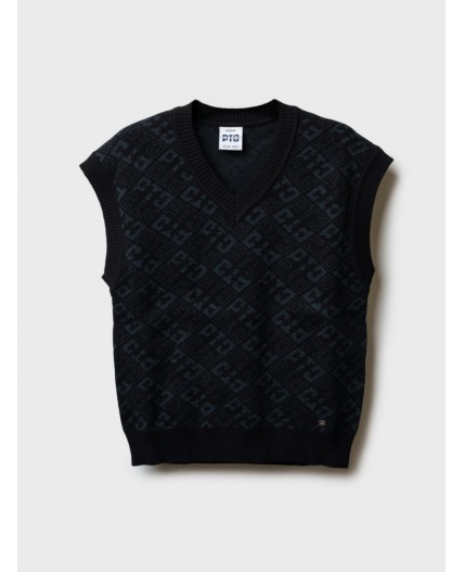 Жилет трикотажный для мальчиков черный