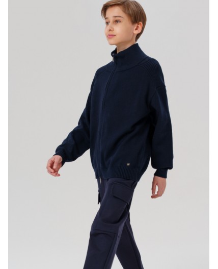 Кардиган трикотажный для мальчиков тёмно-синий