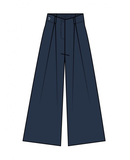 Брюки текстильные для девочек тёмно-синий