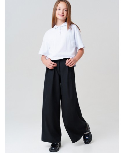 Брюки текстильные для девочек черный