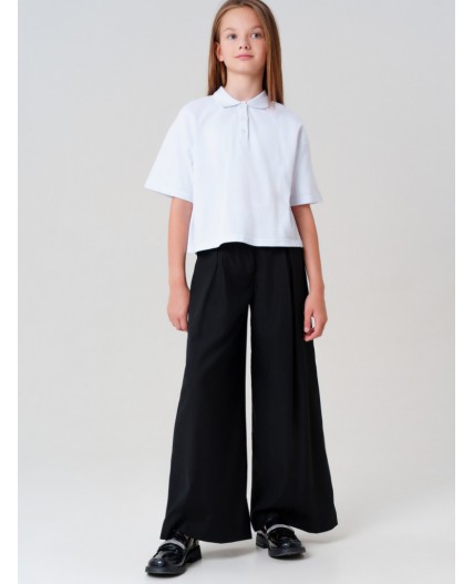 Брюки текстильные для девочек черный