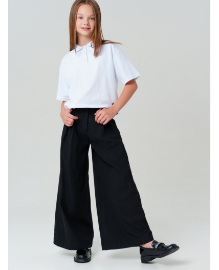 Брюки текстильные для девочек черный