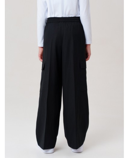 Брюки текстильные для девочек черный