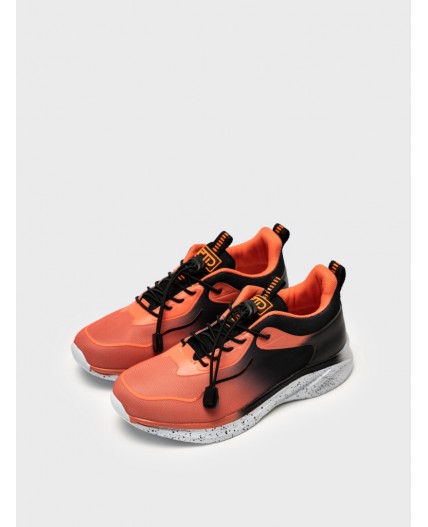 Полуботинки для мальчиков оранжевый,черный