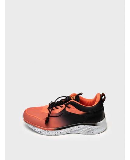 Полуботинки для мальчиков оранжевый,черный