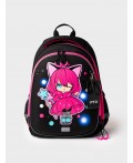 Рюкзак текстильный для девочек черный,розовый