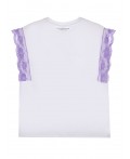 Футболка для девочки белый,сиреневый