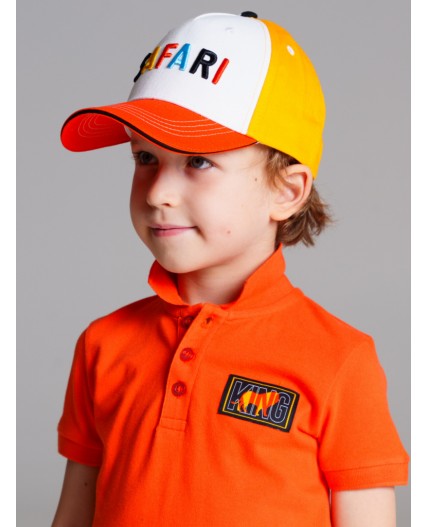 Кепка текстильная для мальчиков жёлтый,белый,оранжевый