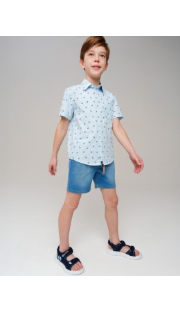 Шорты текстильные джинсовые для мальчиков голубой