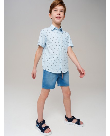 Шорты текстильные джинсовые для мальчиков голубой