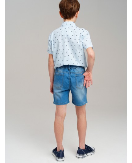 Шорты текстильные джинсовые для мальчиков голубой