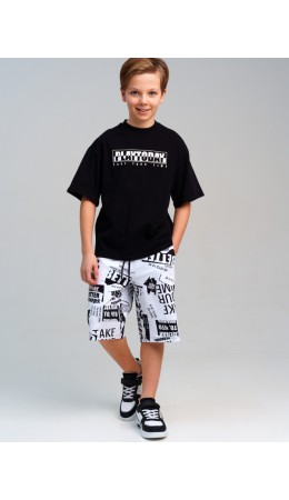 Фуфайка трикотажная для мальчиков (футболка) черный