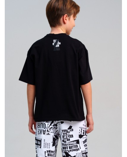 Фуфайка трикотажная для мальчиков (футболка) черный