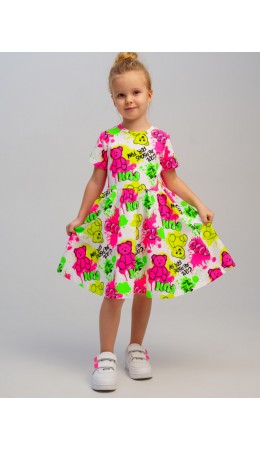 Платье трикотажное для девочек разноцветный