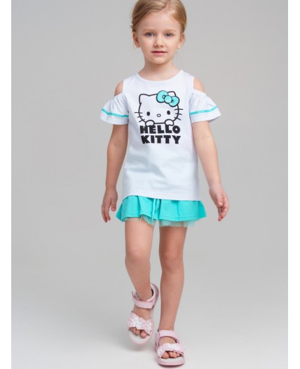 Фуфайка трикотажная для девочек (футболка) белый,черный