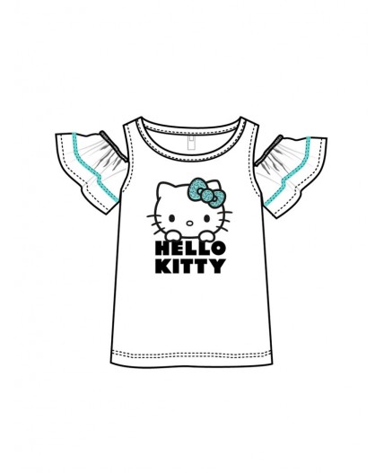 Фуфайка трикотажная для девочек (футболка) белый,черный