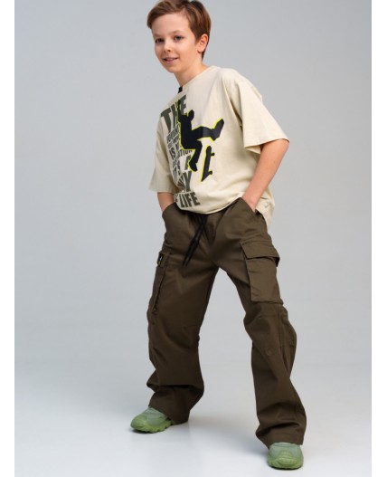 Брюки текстильные для мальчиков хаки