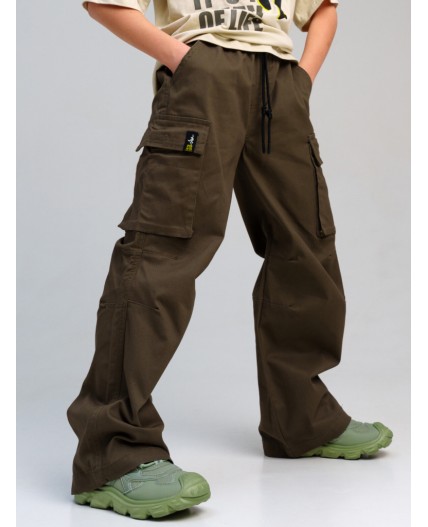 Брюки текстильные для мальчиков хаки