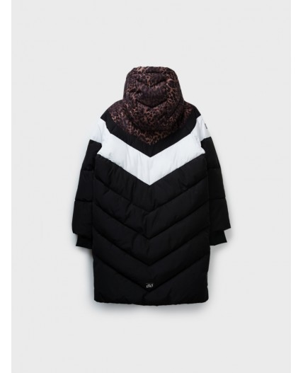 Пальто текстильное с полиуретановым покрытием для девочек коричневый,белый,черный
