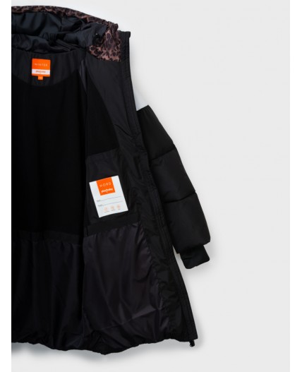 Пальто текстильное с полиуретановым покрытием для девочек коричневый,белый,черный