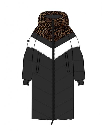 Пальто текстильное с полиуретановым покрытием для девочек коричневый,белый,черный