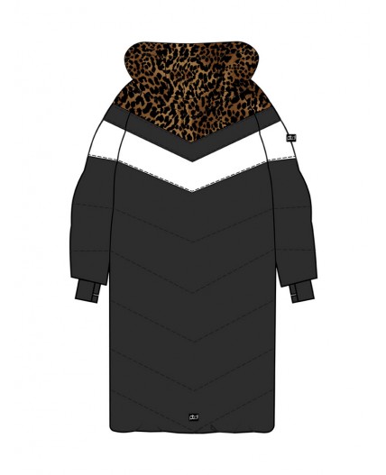 Пальто текстильное с полиуретановым покрытием для девочек коричневый,белый,черный