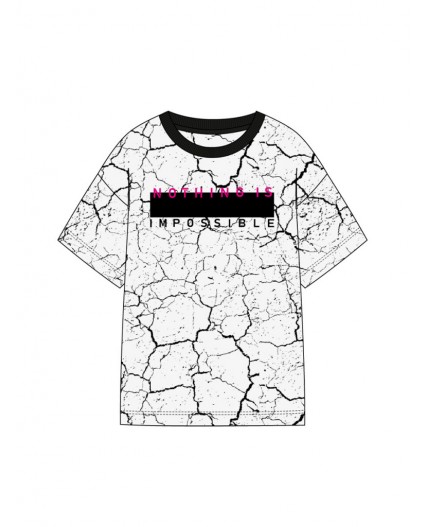 Фуфайка трикотажная для девочек (футболка) белый,черный