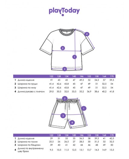 Комплект трикотажный для девочек: фуфайка (футболка), шорты черный