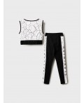 Комплект трикотажный для девочек: топ, брюки (легинсы) черный,белый