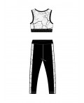 Комплект трикотажный для девочек: топ, брюки (легинсы) черный,белый