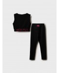 Комплект трикотажный для девочек: топ, брюки (легинсы) черный