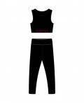 Комплект трикотажный для девочек: топ, брюки (легинсы) черный
