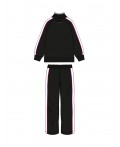 Комплект трикотажный для девочек: толстовка, брюки черный,белый