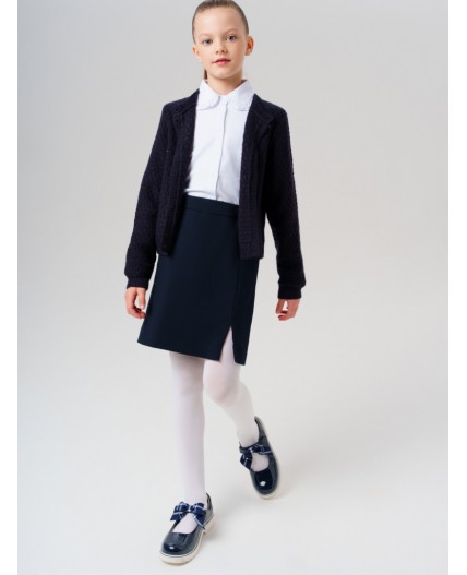 Кардиган трикотажный для девочек тёмно-синий