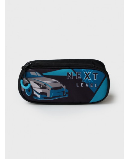 Пенал текстильный для мальчиков черный,синий