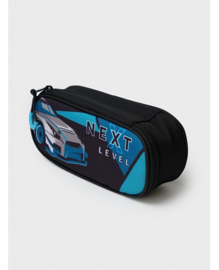 Пенал текстильный для мальчиков черный,синий