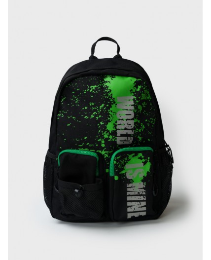 Рюкзак текстильный для мальчиков черный,зеленый
