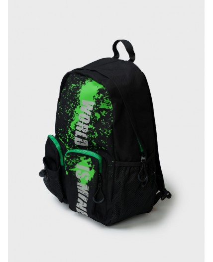 Рюкзак текстильный для мальчиков черный,зеленый